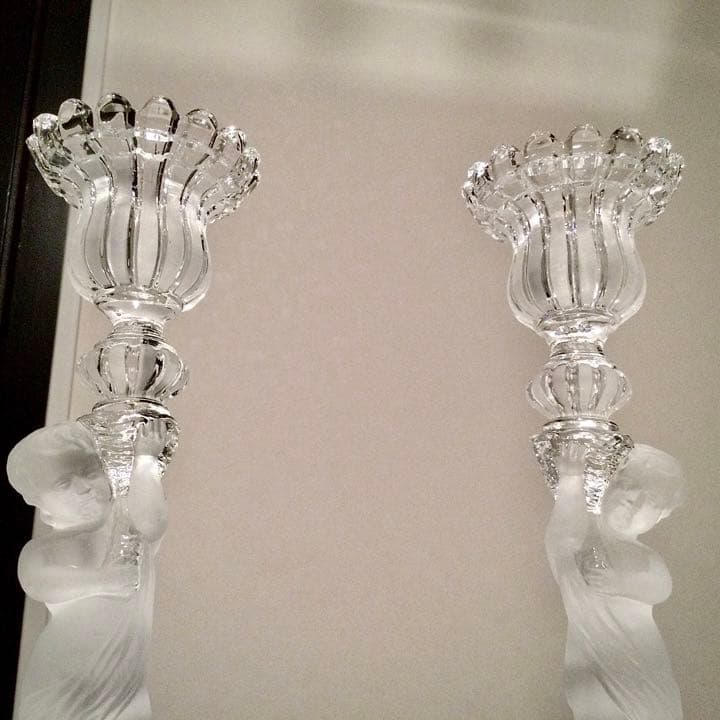 極希少☆極美品 オールドバカラ 子供☆エンジェル 燭台キャンドルスタンド ペア