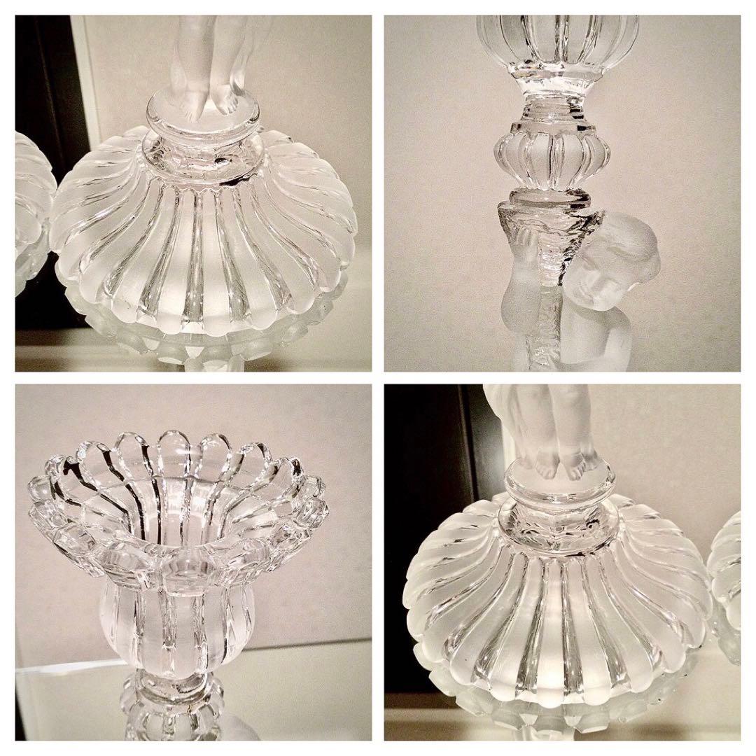 極希少☆極美品 オールドバカラ 子供☆エンジェル 燭台キャンドルスタンド ペア