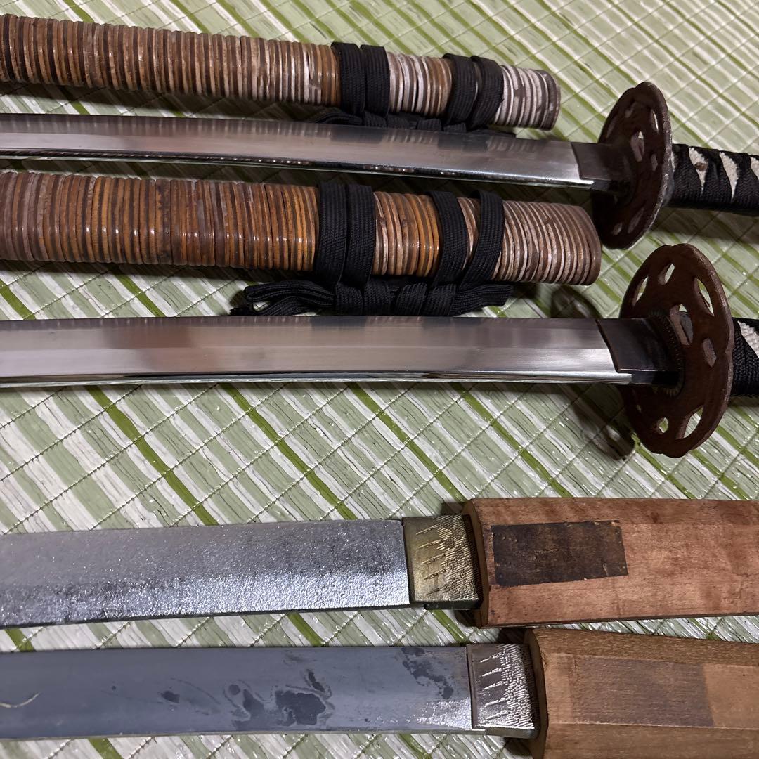 模造刀 模擬刀 武士 侍 伝統工芸 剣 ソード 太刀 小太刀 鞘 鍔 4本