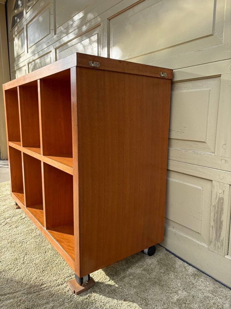 木製オープンシェルフ 6段 キャスター付き