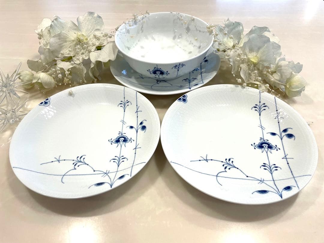 ロイヤルコペンハーゲン ブルーパルメッテ プレート ボウル 4点セット