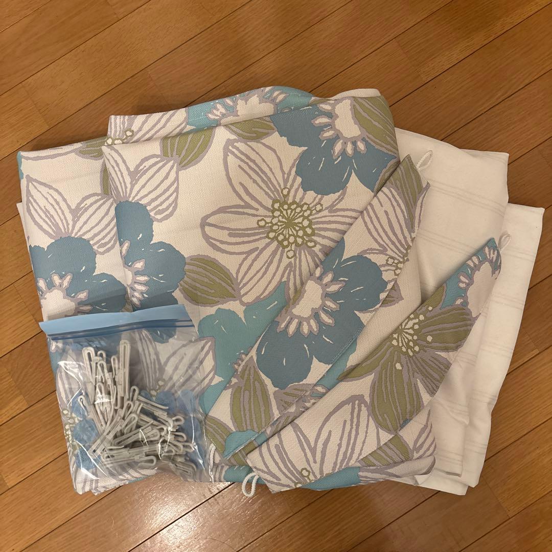 ドレープ100×210(2セット)+レース100×207(2セット)