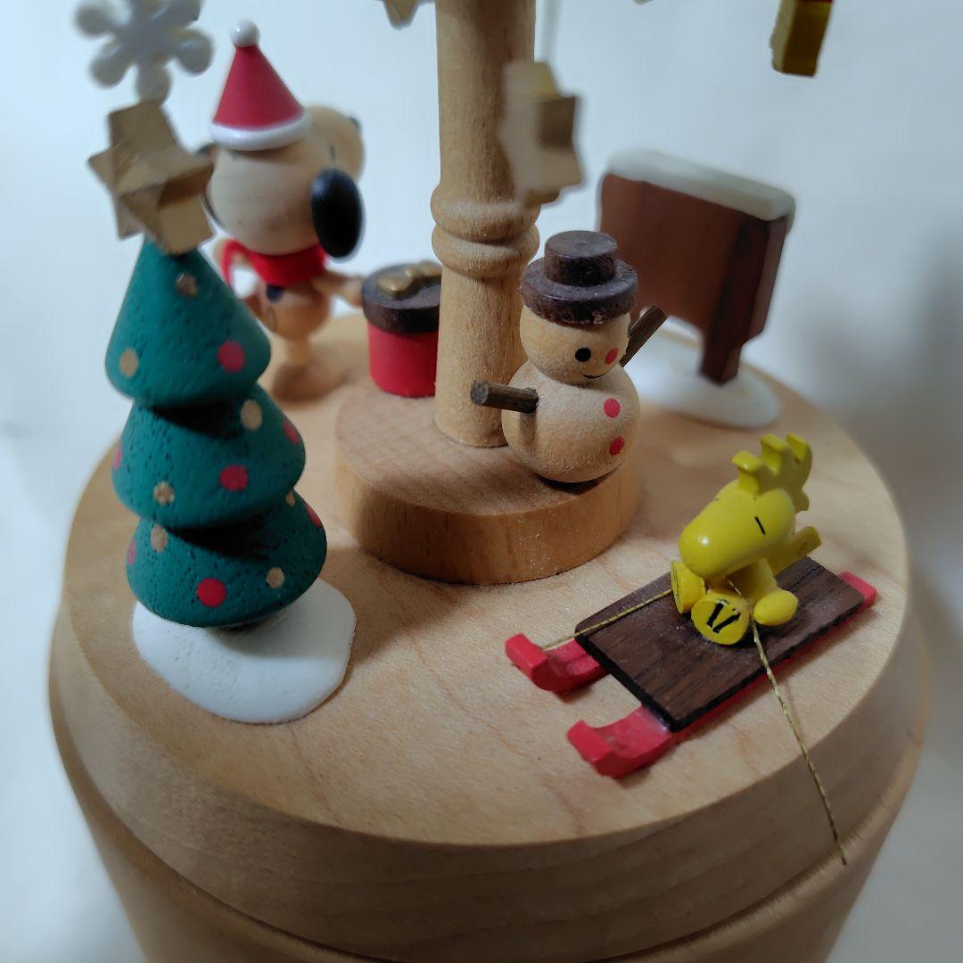 スヌーピー クリスマス 木製オルゴール