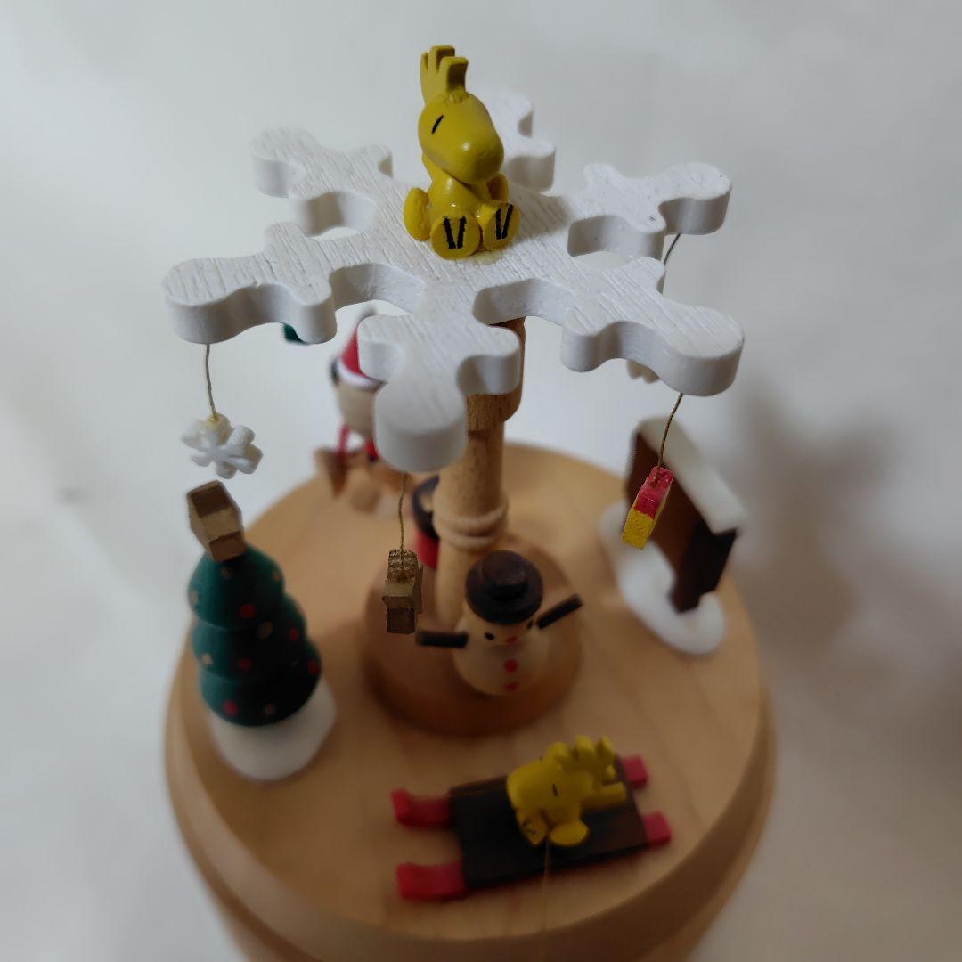 スヌーピー クリスマス 木製オルゴール