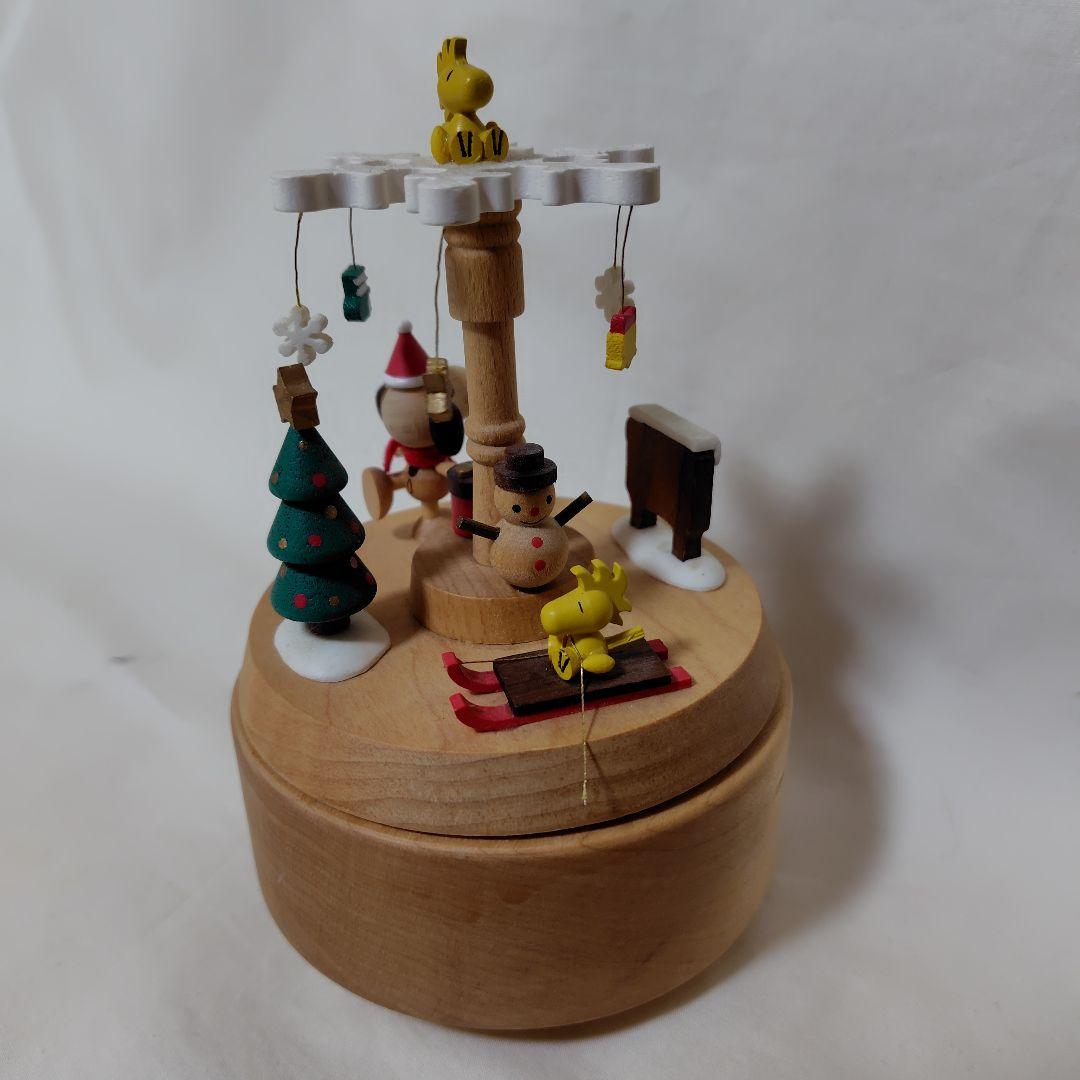 スヌーピー クリスマス 木製オルゴール