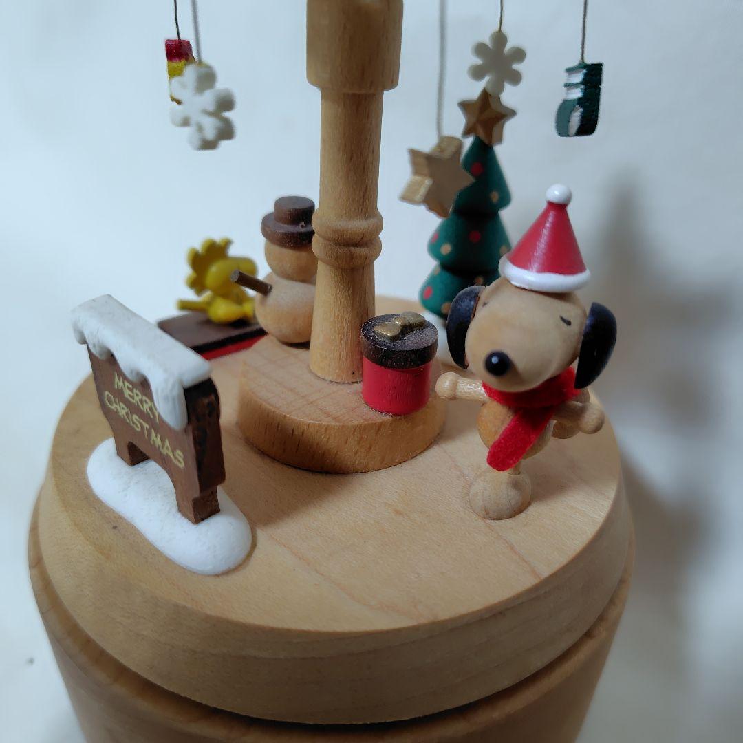 スヌーピー クリスマス 木製オルゴール
