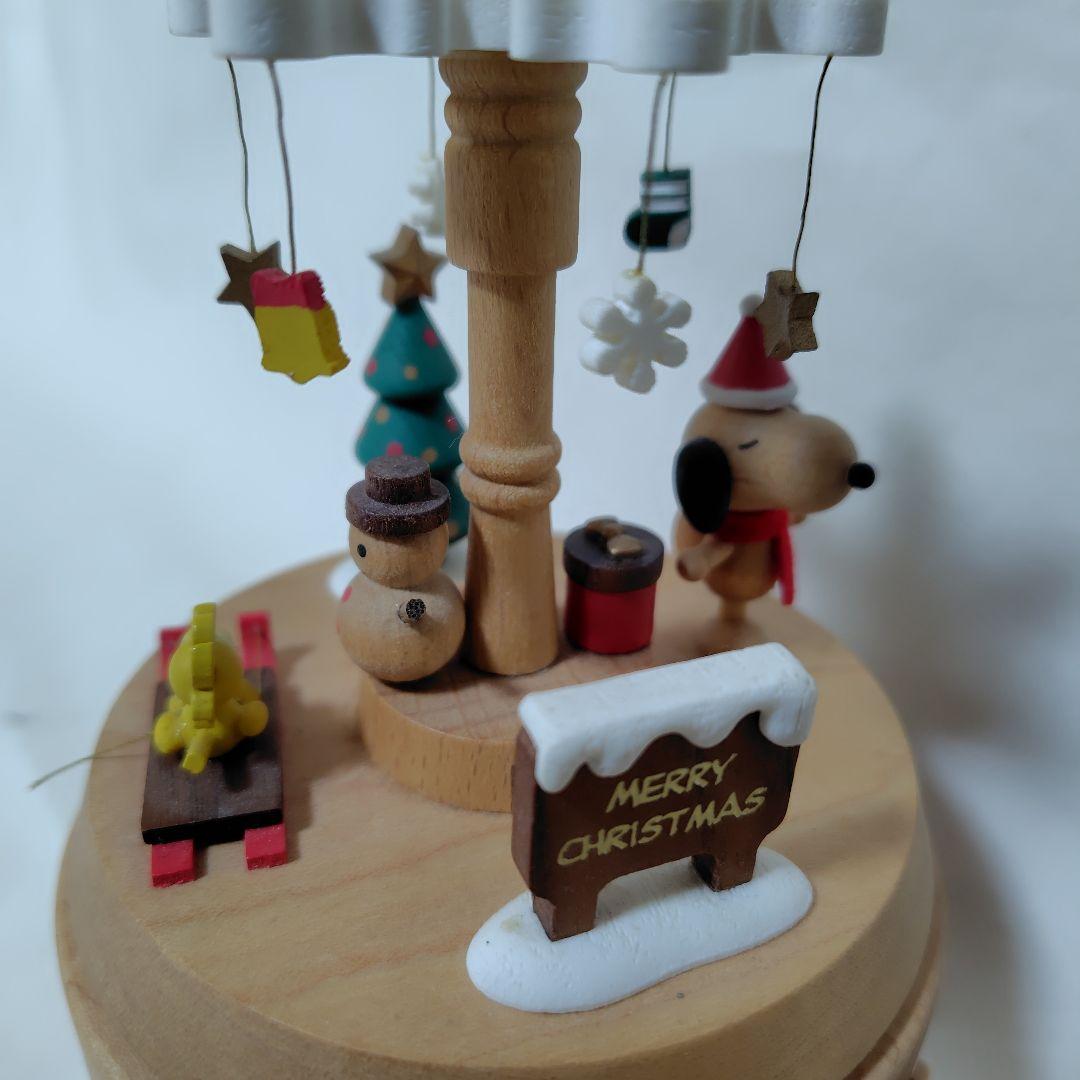 スヌーピー クリスマス 木製オルゴール