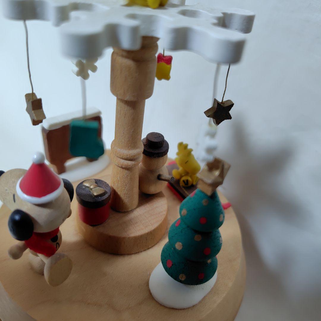 スヌーピー クリスマス 木製オルゴール
