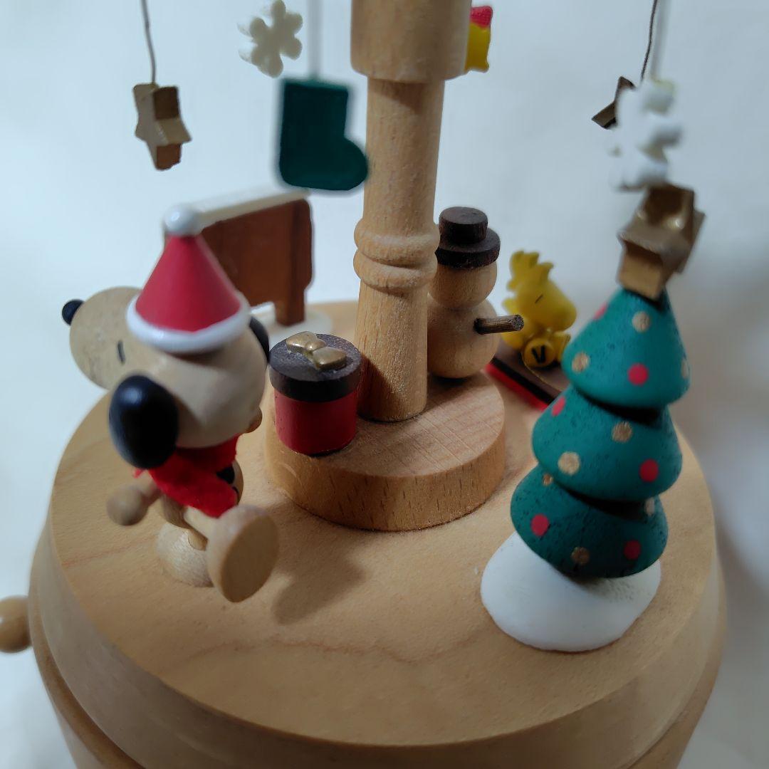 スヌーピー クリスマス 木製オルゴール