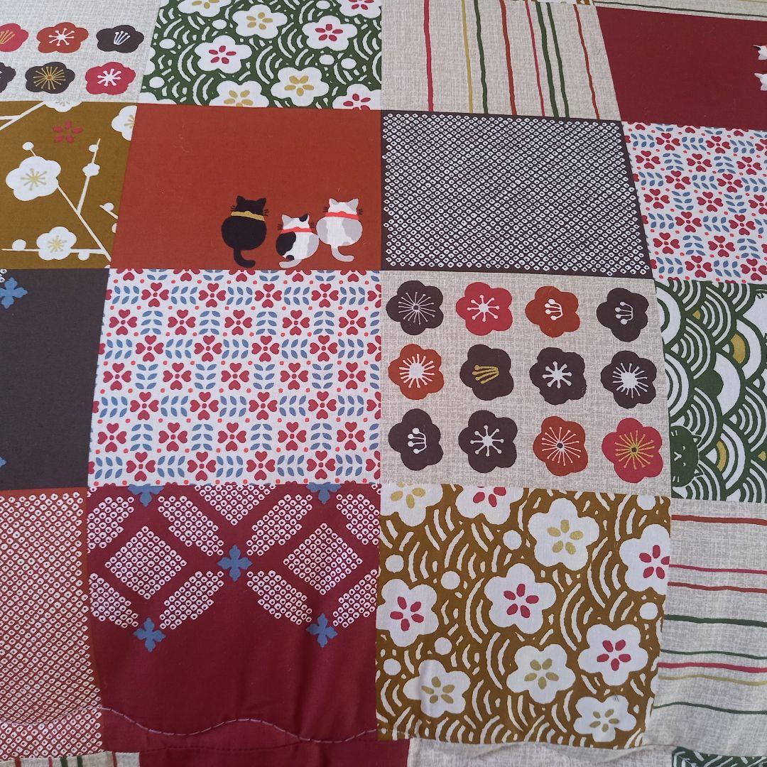 暖 ソフトタッチ 綿100％ 大判長方形 厚掛 こたつ掛布団 日本製 和猫