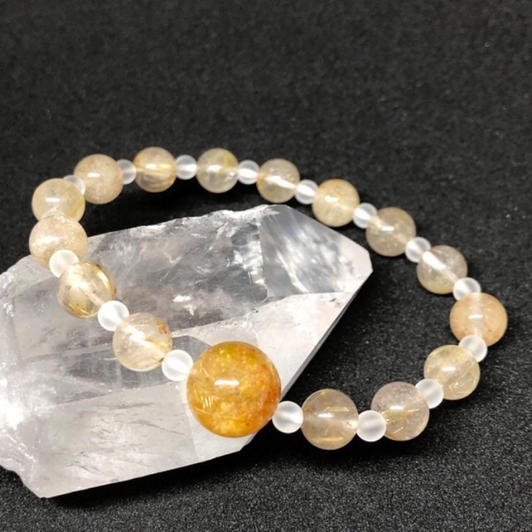 フラワーガーデンルチル　ルチル　白水晶　ブレスレット