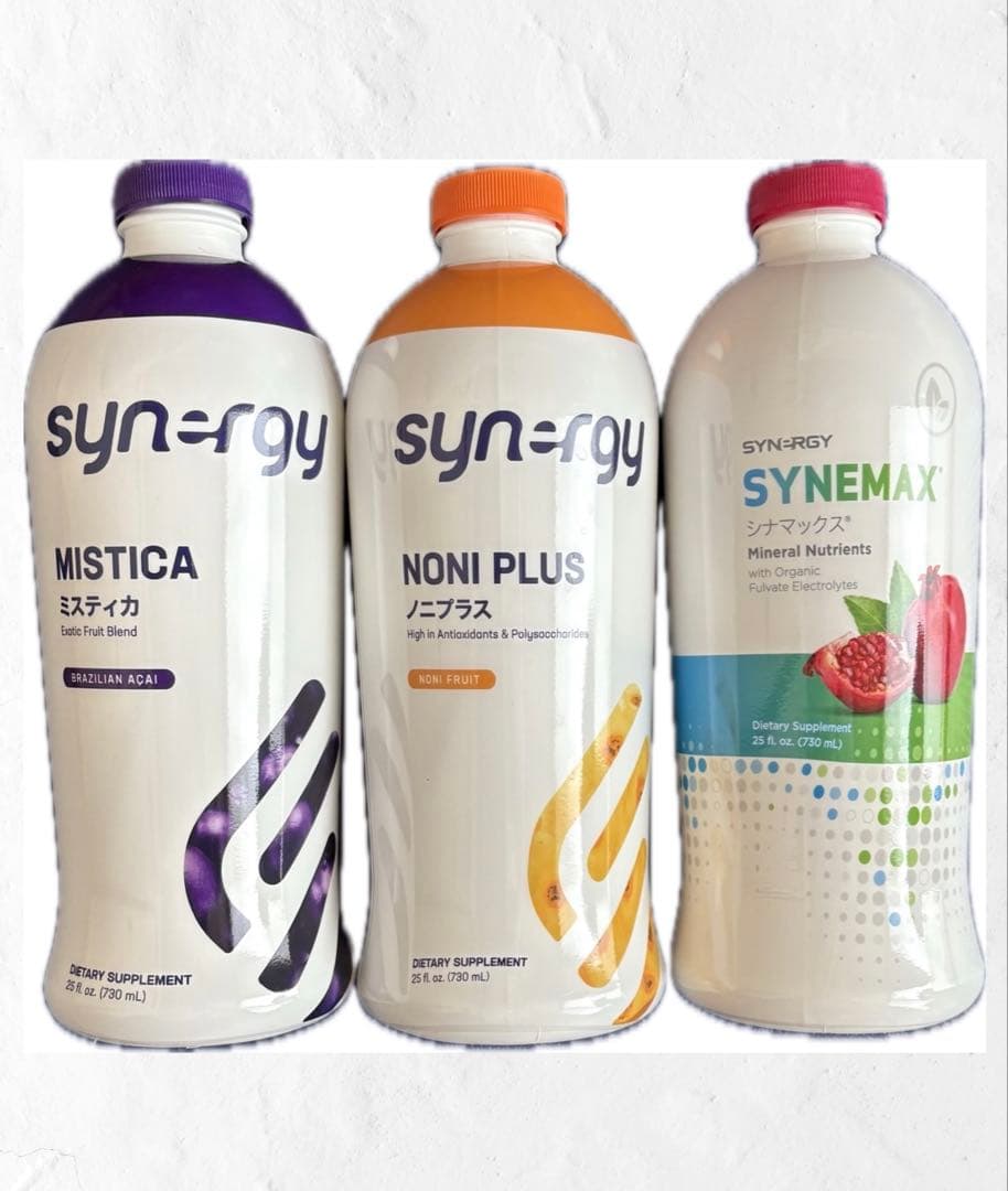 新品 シナジー シナマックス ＆ ノニプラス ＆ ミスティカ 3本セット