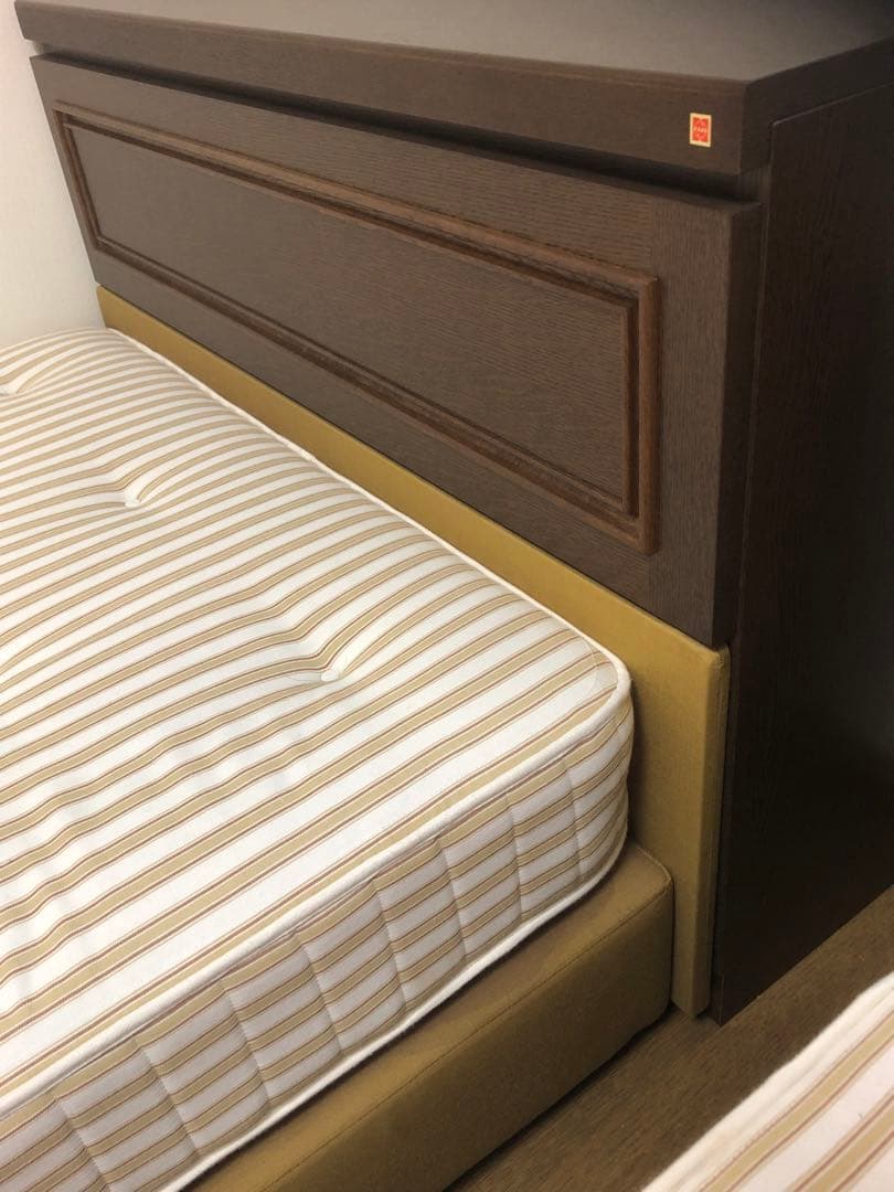 美品♦️ナショナル製♦️ヘッドレスト＋松下電工マットレス♦️ライトブラウン♦️引き取り