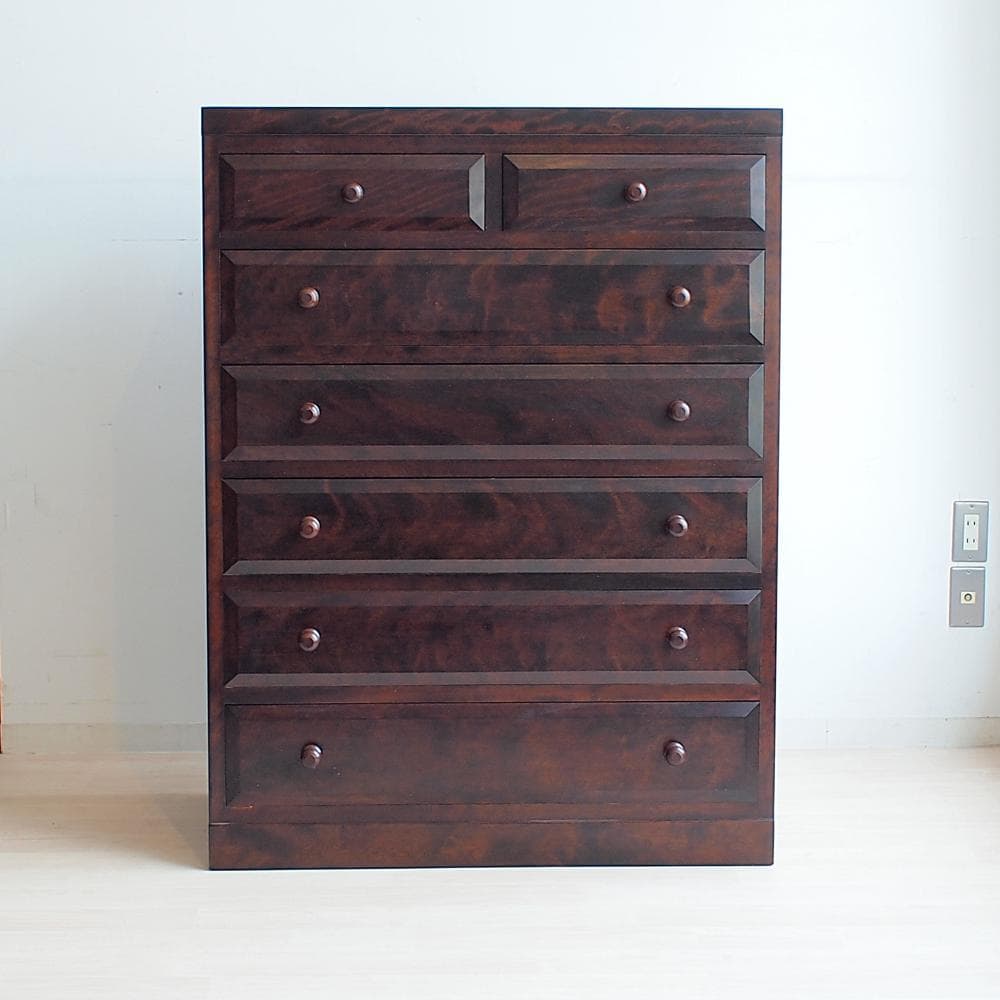 松本民芸家具 D型 6段チェスト ミズメザクラ材 無垢材 和モダン 古民家