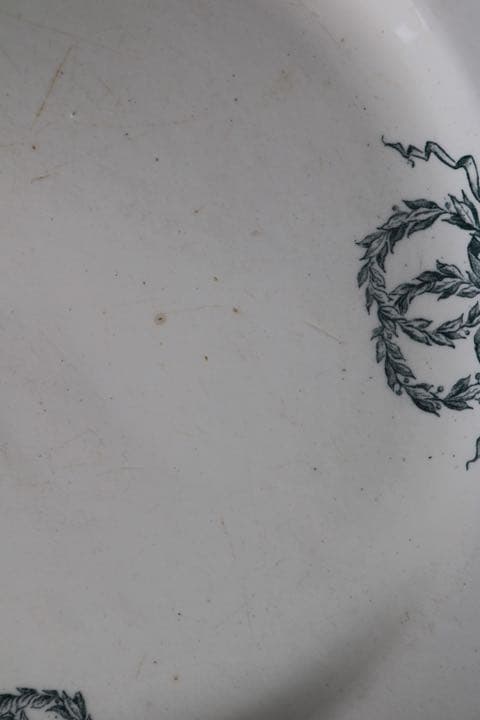 【大皿】28.5cm salins リボン柄　フランス アンティーク