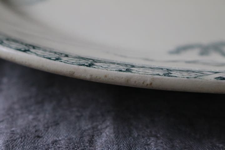 【大皿】28.5cm salins リボン柄　フランス アンティーク