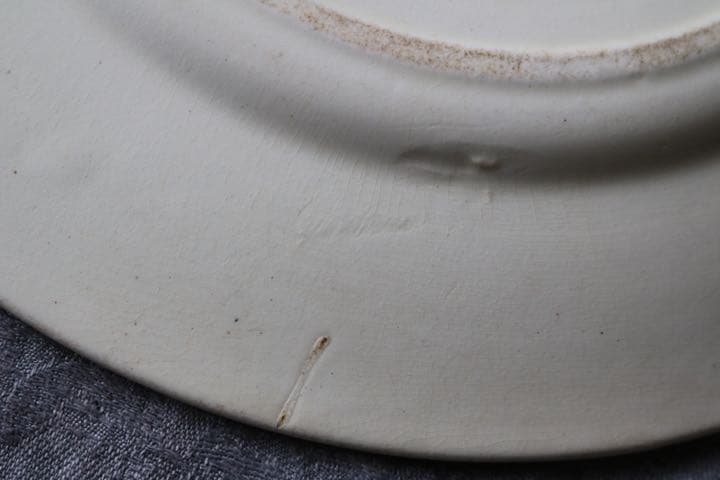 【大皿】28.5cm salins リボン柄　フランス アンティーク