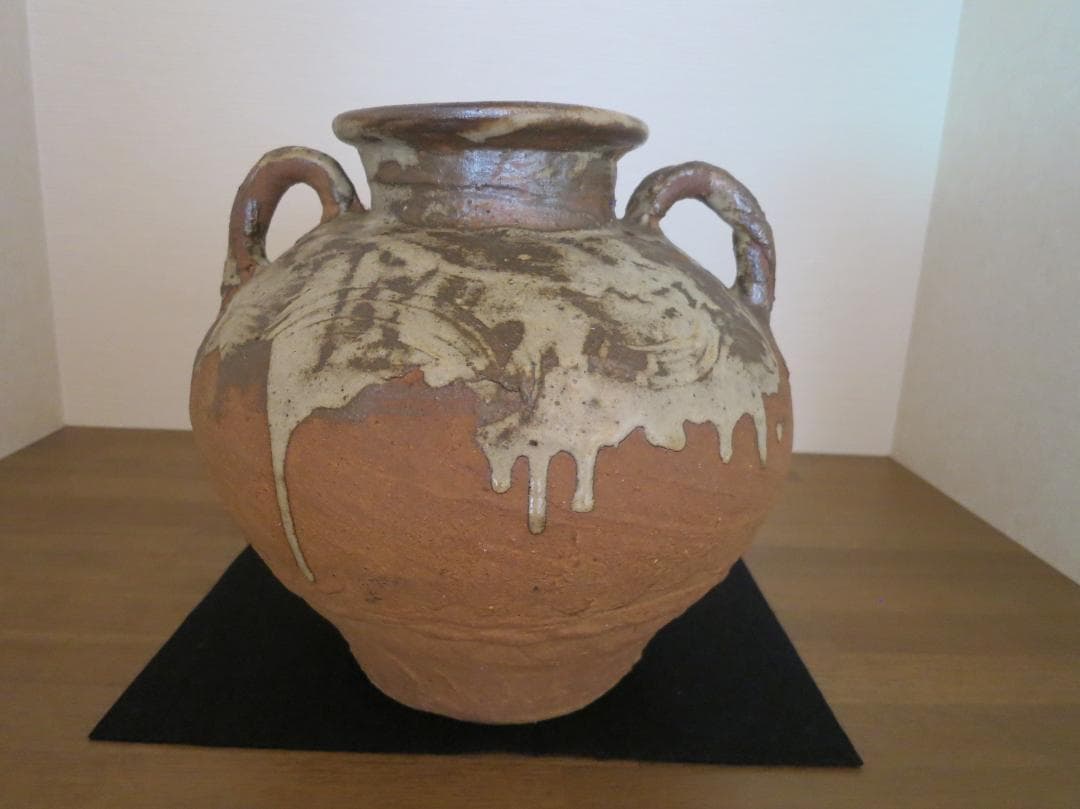 耳付　壺　松下松長作　木箱付き