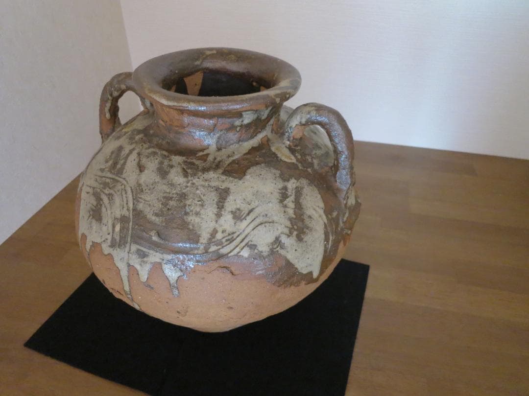 耳付　壺　松下松長作　木箱付き