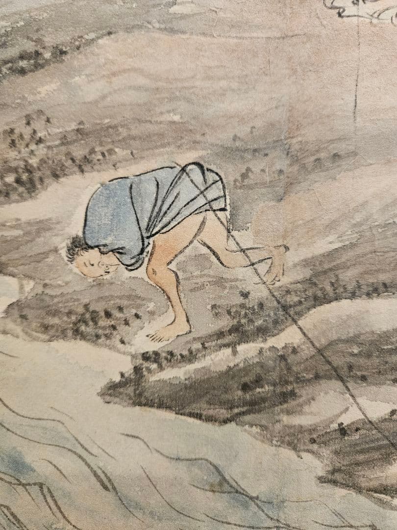 渡辺崋山［ 無我曳舟図 ］全楽堂落款 真筆 江戸後期文人画大家 旧蔵箱