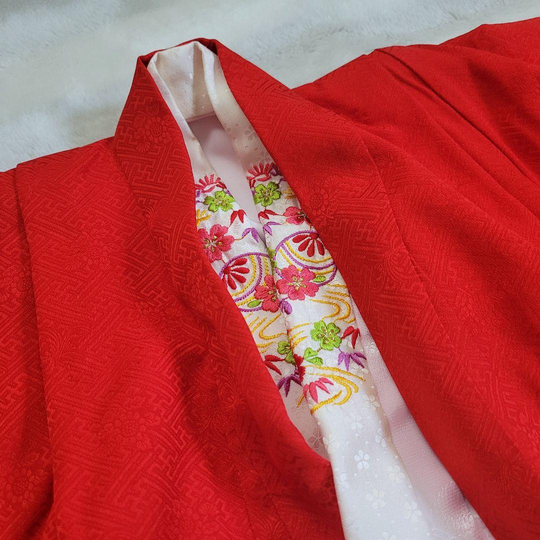 【正絹】七五三 3歳 4歳 女の子 フルセット 着物 帯 赤