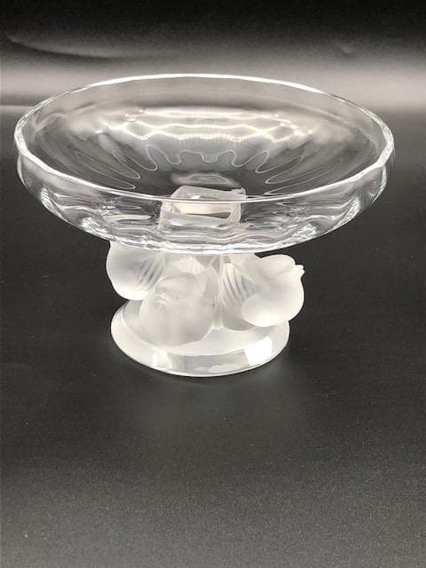 ラリック　コンポート用の透明感のあるクリスタルガラスのお皿