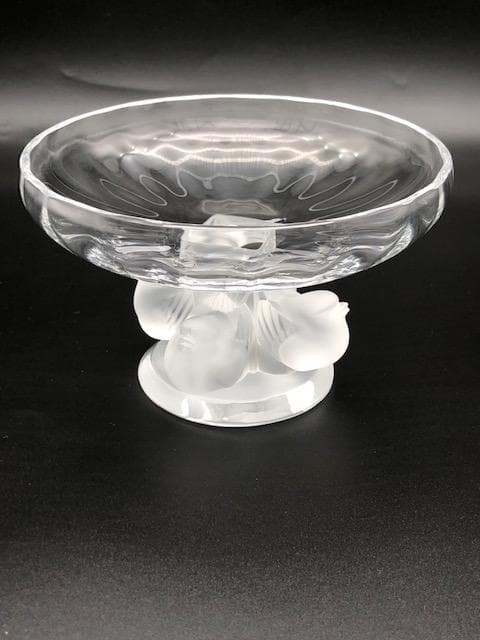 ラリック　コンポート用の透明感のあるクリスタルガラスのお皿