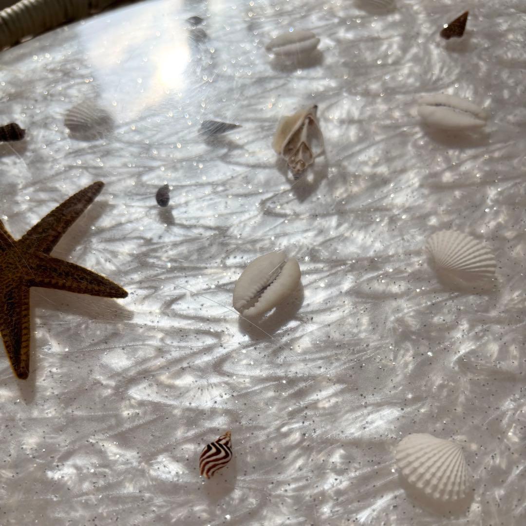 シェル ラタンテーブル　希少　アンティーク　サイドテーブル