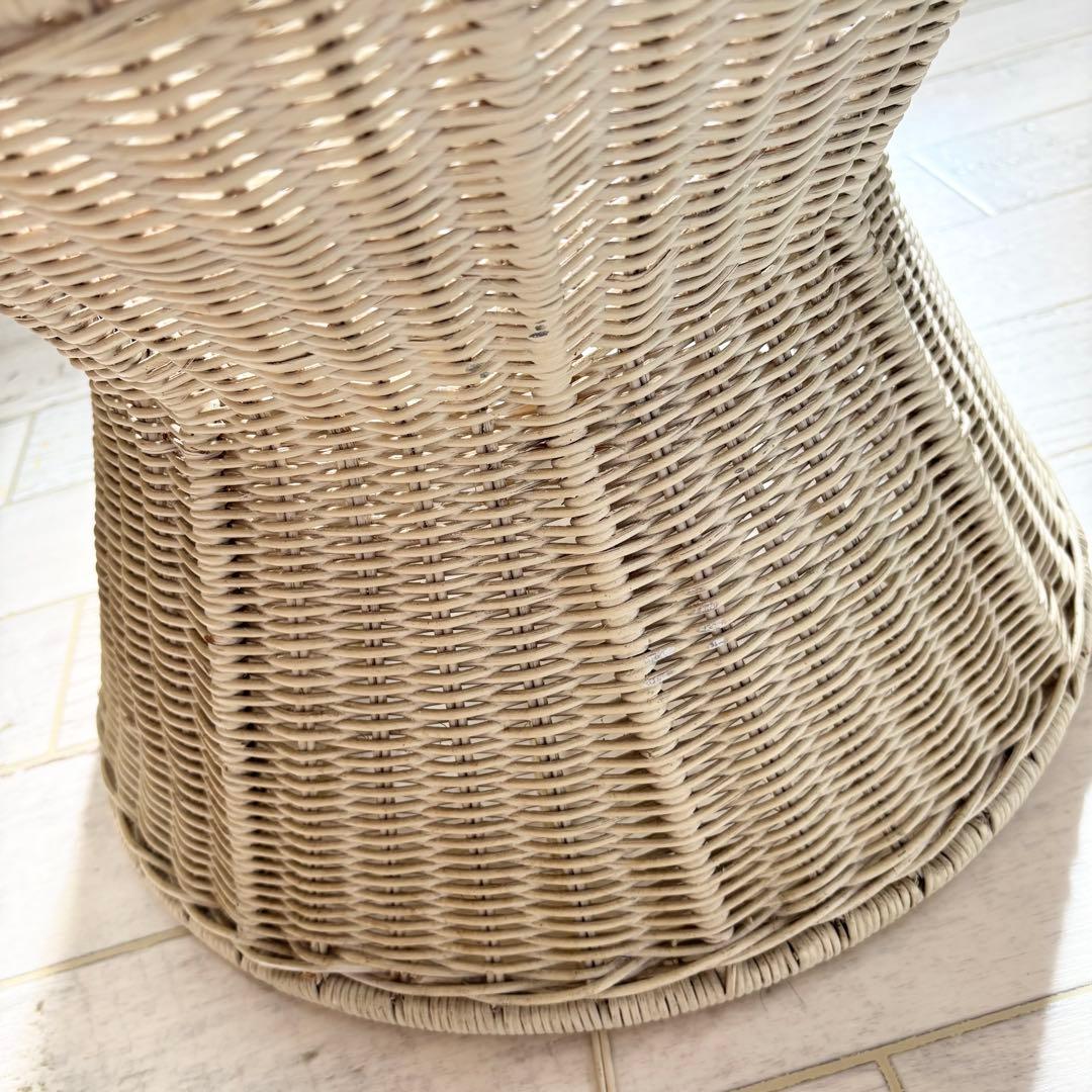 シェル ラタンテーブル　希少　アンティーク　サイドテーブル