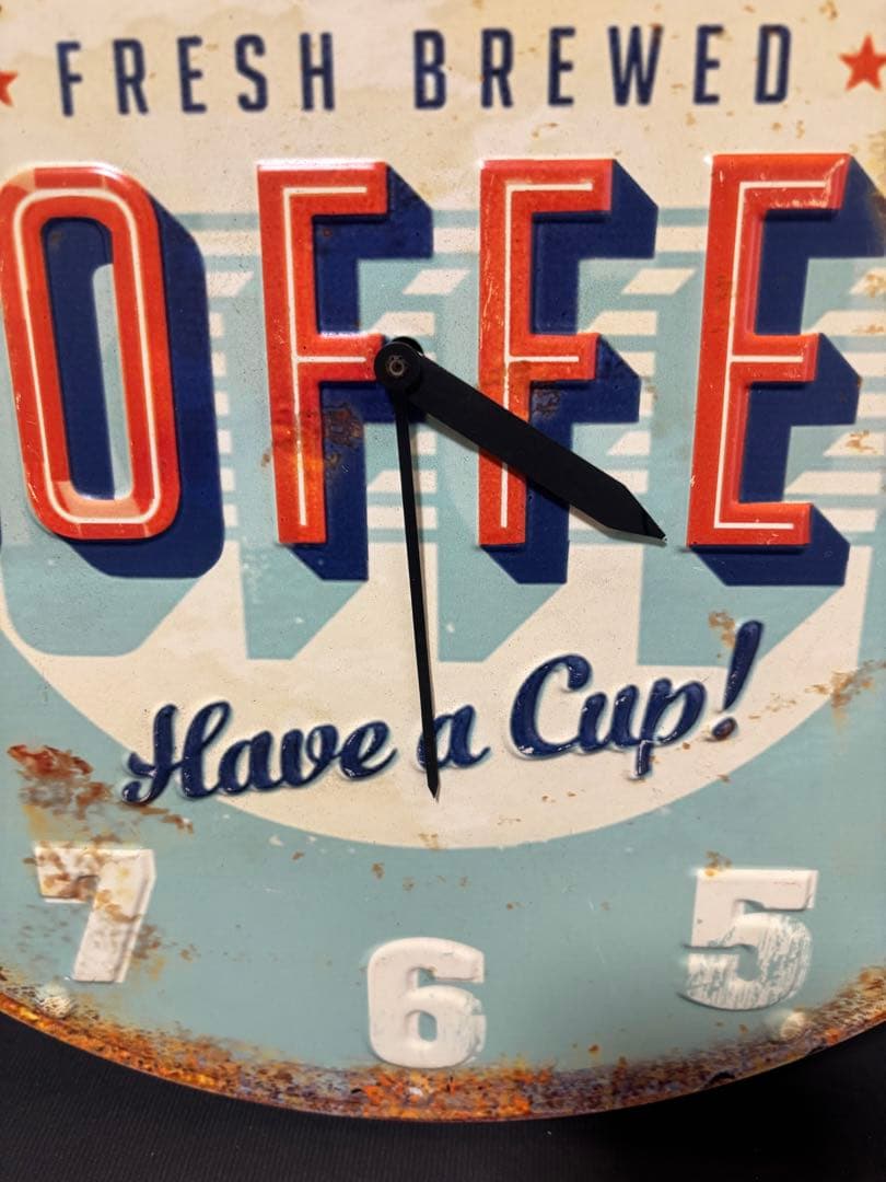 ヴィンテージ レトロ 掛け時計 39.5cm 訳あり インテリア COFFEE