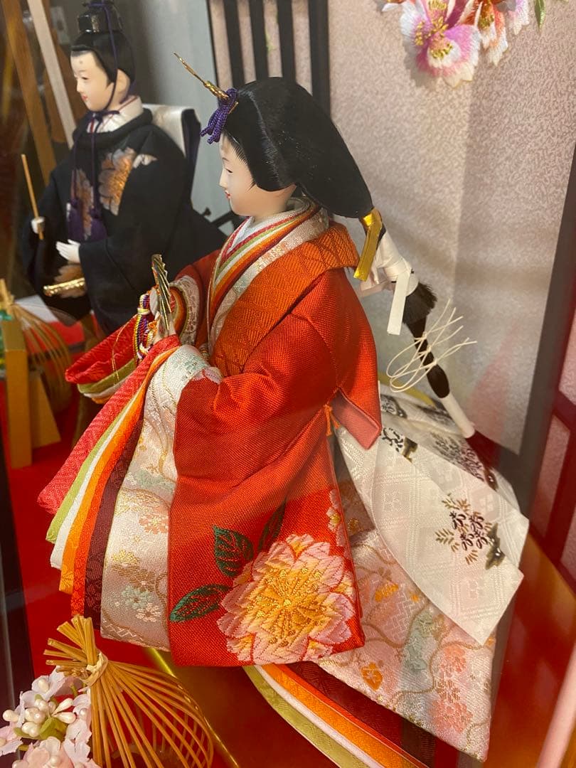 東京久月　雛人形　立親王ガラスケース飾り・間口約４８×奥行約３３×高さ約４３㎝