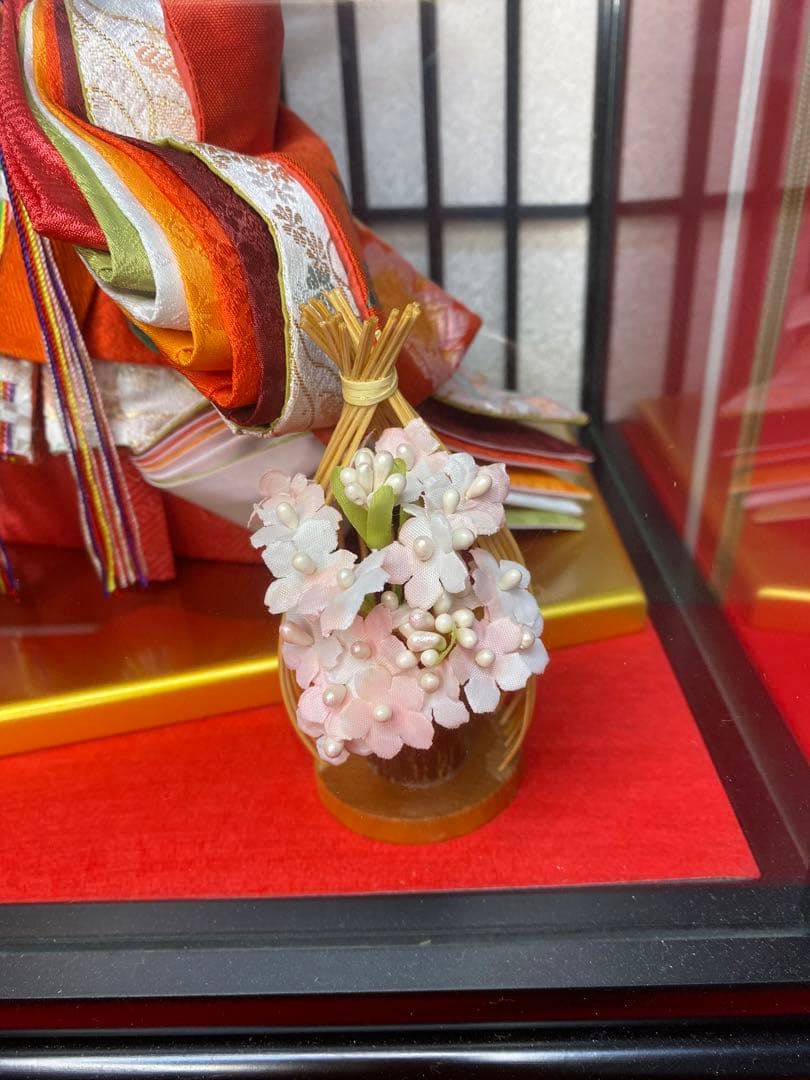 東京久月　雛人形　立親王ガラスケース飾り・間口約４８×奥行約３３×高さ約４３㎝