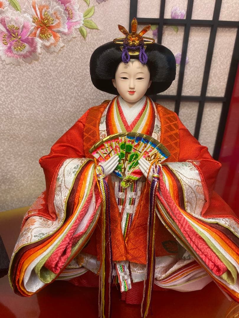 東京久月　雛人形　立親王ガラスケース飾り・間口約４８×奥行約３３×高さ約４３㎝