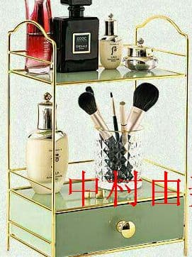 yトイレ化粧品収納ケース鉄芸デスクトップ多層スキンケア香水化粧台引き出し式棚