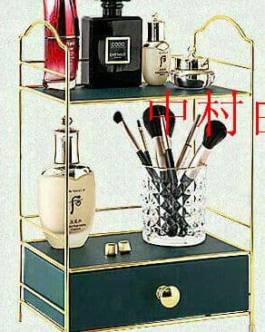 yトイレ化粧品収納ケース鉄芸デスクトップ多層スキンケア香水化粧台引き出し式棚