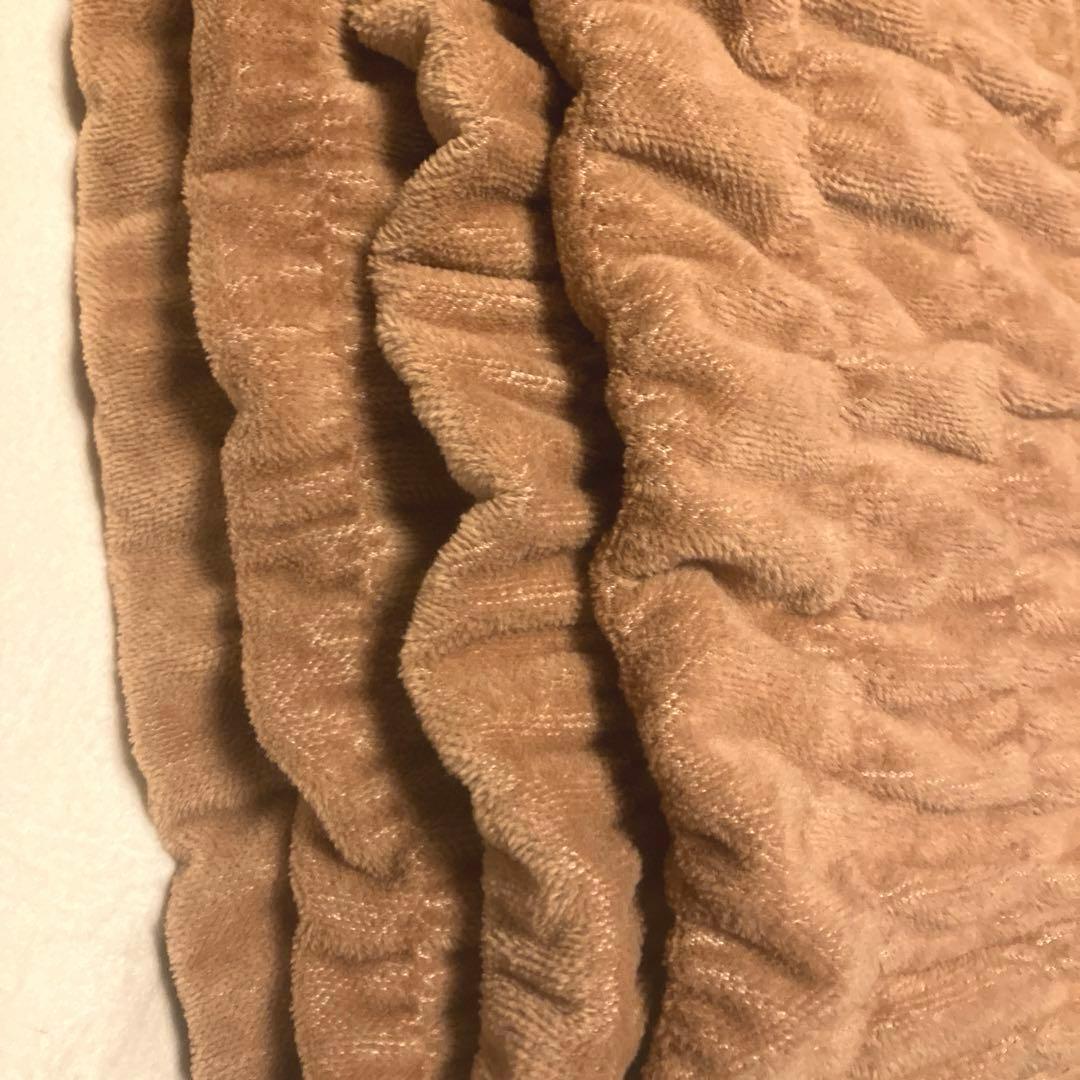 美品　ロマンス小杉　ふかふかケット　シングル　ベージュ　ヒートコットンケット