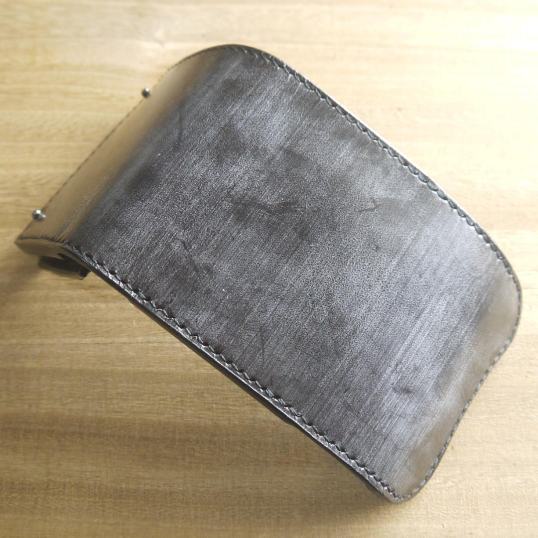 UKブライドルレザー　セドウィック社　コンパクトウォレット　三つ折り　こげ茶/黒