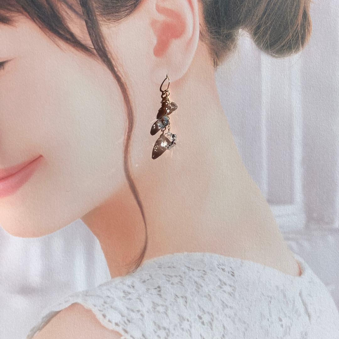 ポメころび様専用◇ラスト1点✧雪の結晶✧水晶×スカイブルートパーズ