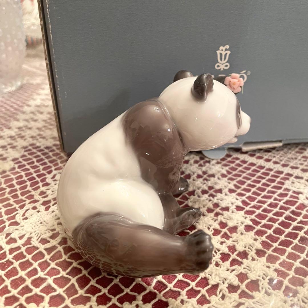 新品 未使用 箱付き リヤドロ パンダ スペイン製 花 ビンテージ 希少