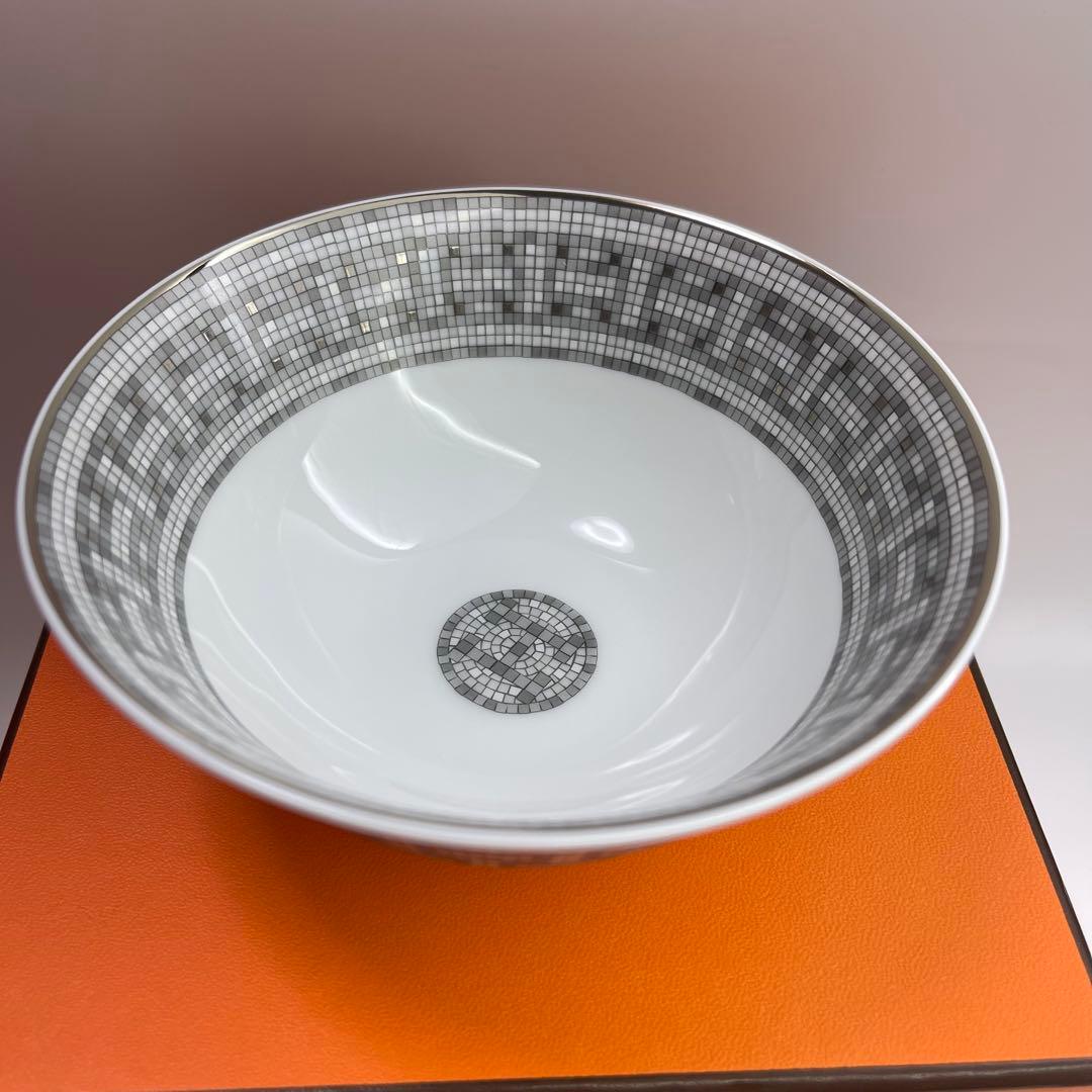 エルメス　ライスボウル 〈モザイク 24〉 プラチナ 4客セット　新品未使用品