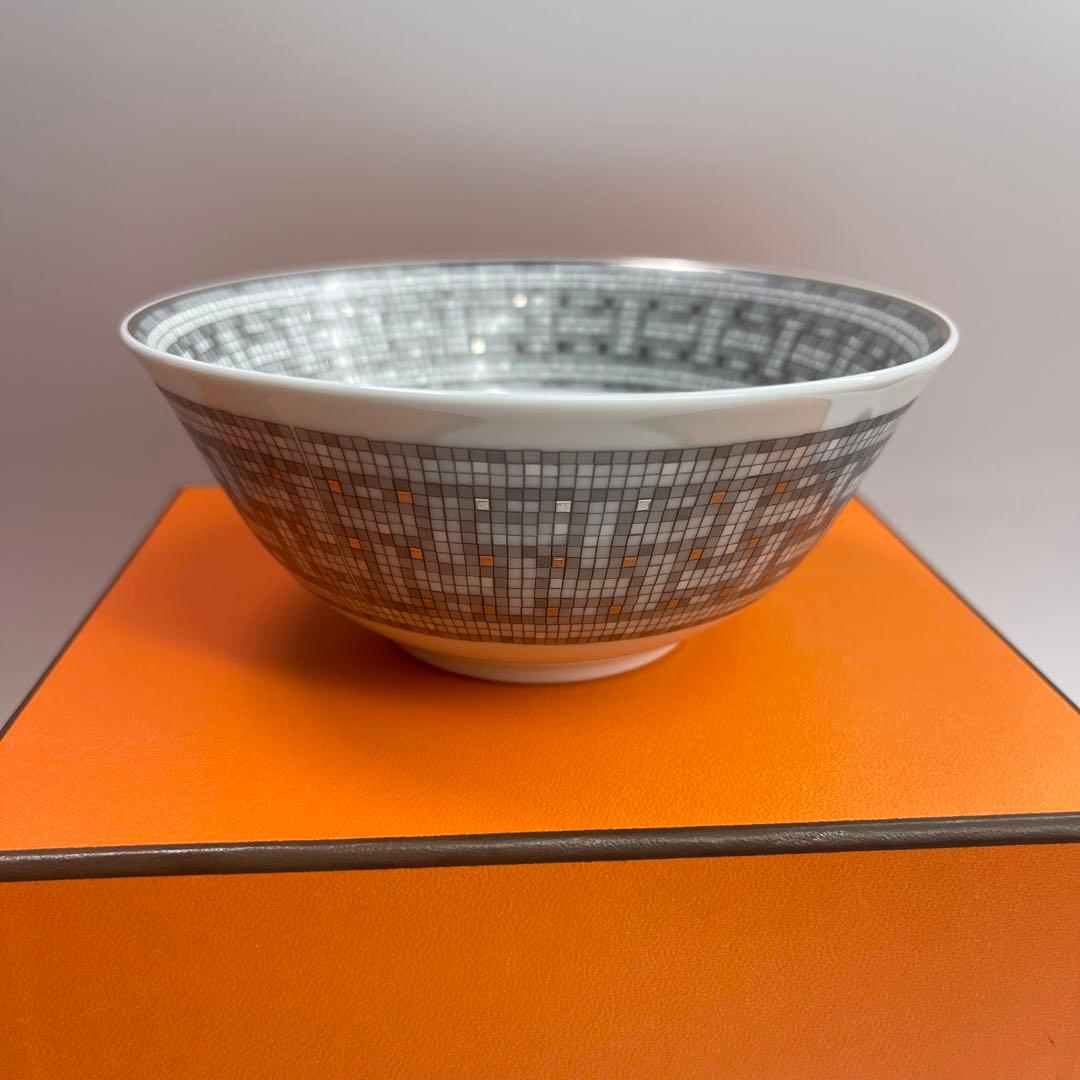 エルメス　ライスボウル 〈モザイク 24〉 プラチナ 4客セット　新品未使用品