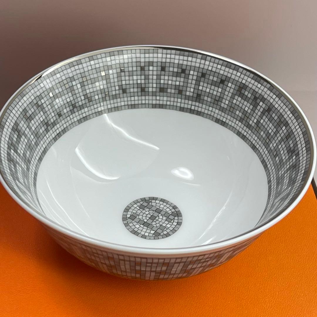 エルメス　ライスボウル 〈モザイク 24〉 プラチナ 4客セット　新品未使用品