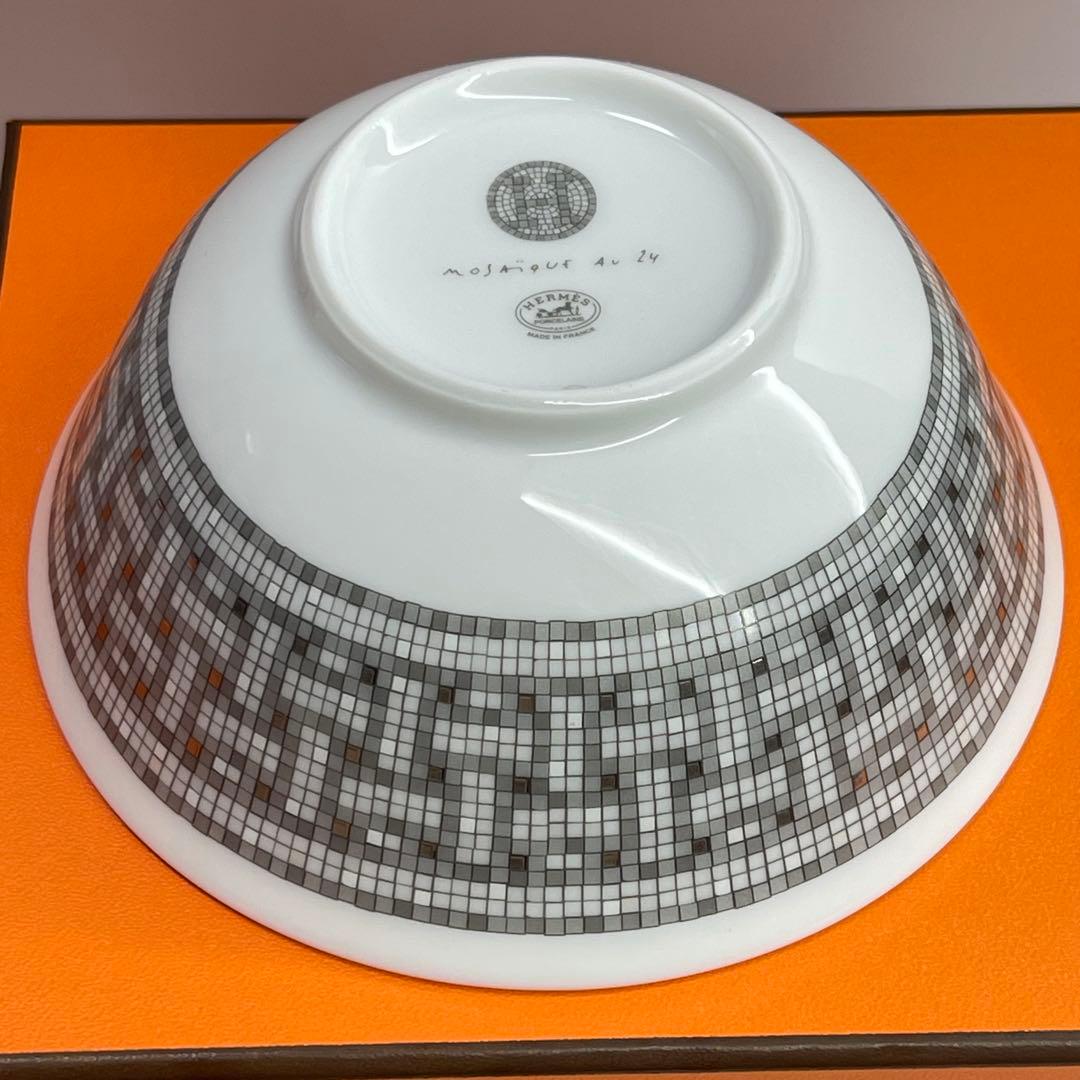 エルメス　ライスボウル 〈モザイク 24〉 プラチナ 4客セット　新品未使用品