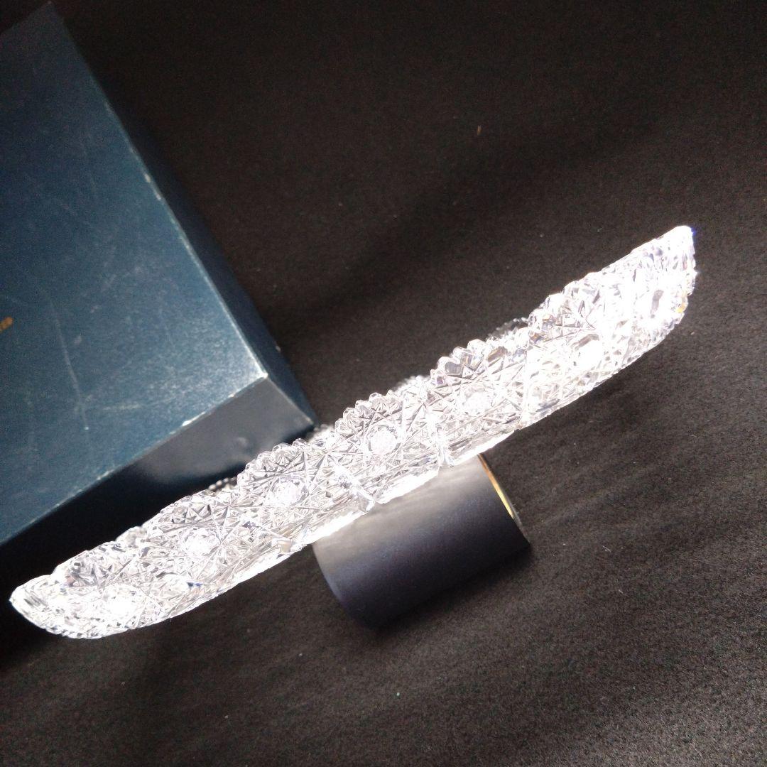 ボヘミア】高級クリスタル プレート 角皿 500PK ハンドメイドカット 美