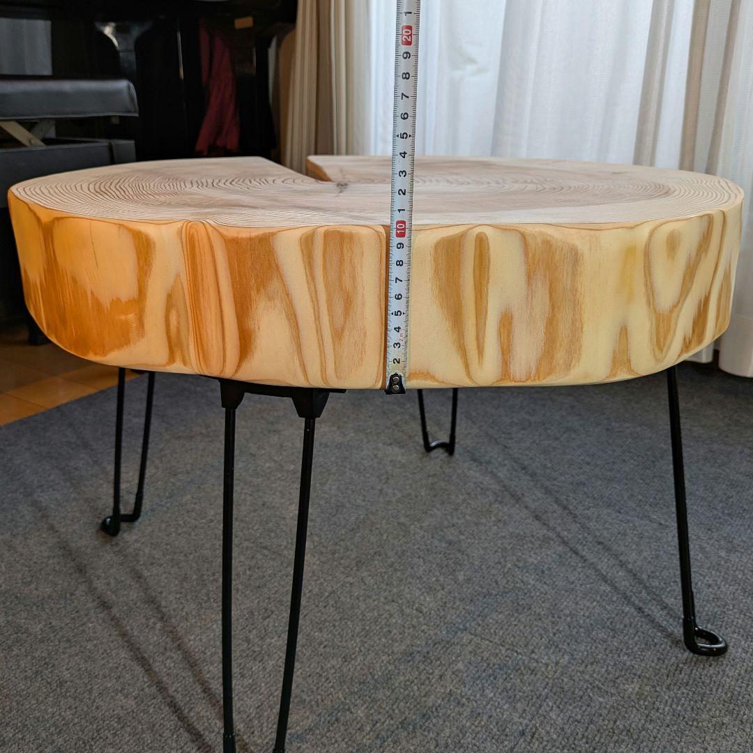 杉　アイアン脚　テーブル　切り株　 輪切り　高さ約41.5㎝