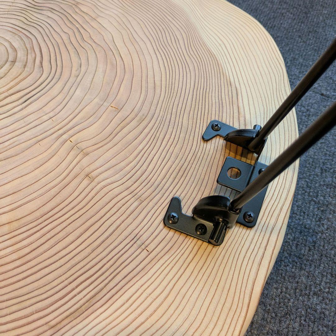 杉　アイアン脚　テーブル　切り株　 輪切り　高さ約41.5㎝