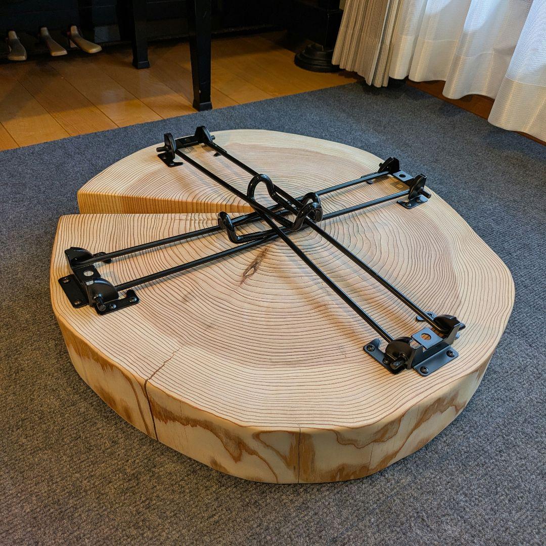 杉　アイアン脚　テーブル　切り株　 輪切り　高さ約41.5㎝