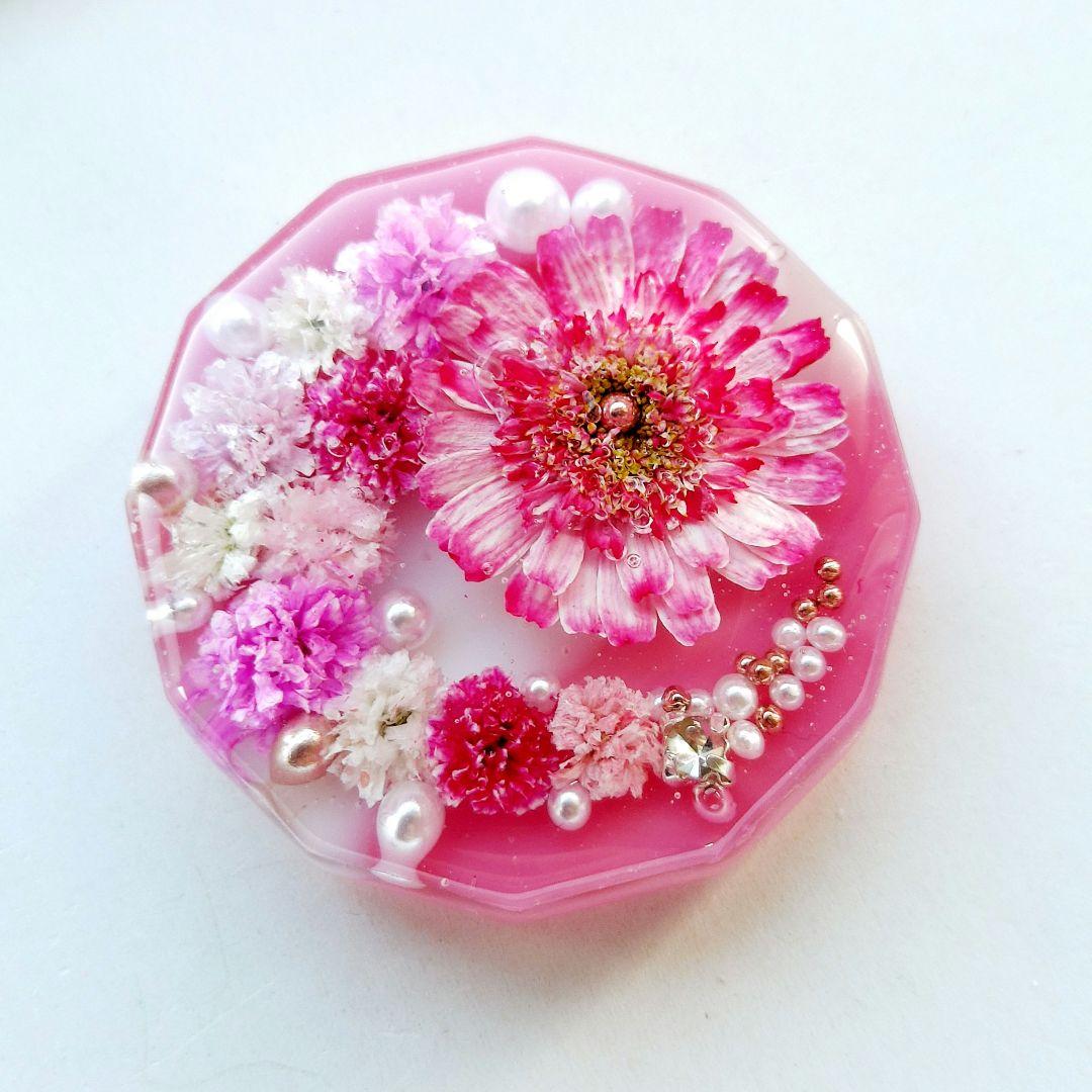 【1369】レジン　マトリカリア　ヘアゴム　ポニーフック　ブロ―チ　ハンドメイド