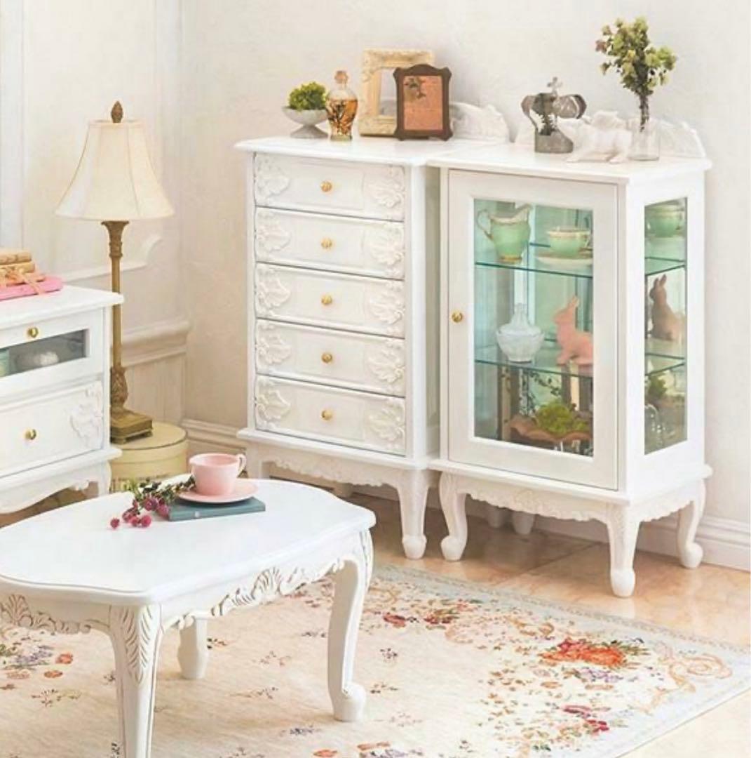 2日まで値下げ　ロマンティックプリンセス　アンティーク風ガラスキャビネット