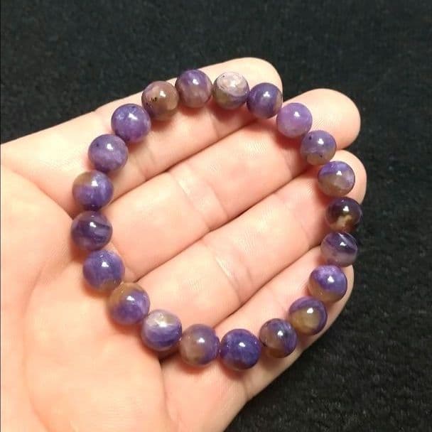 【良質,小粒】天然チャロアイト ブレスレット　珍品　希少　ティナクサイト入り